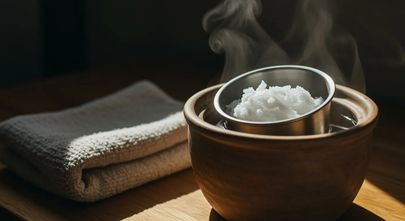 Warm Coconut Oil Scalp Massage preparation