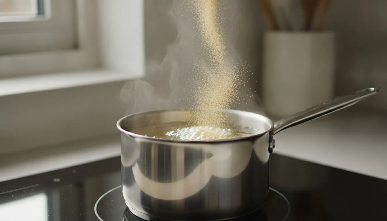 Dry Ginger and Jaggery Tea preparation
