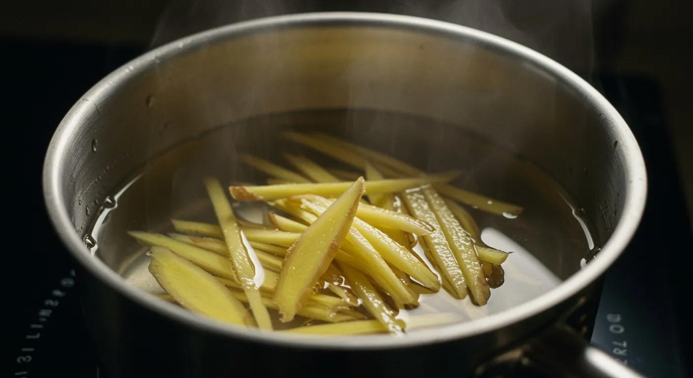 Fresh Ginger Digestive Tea preparation