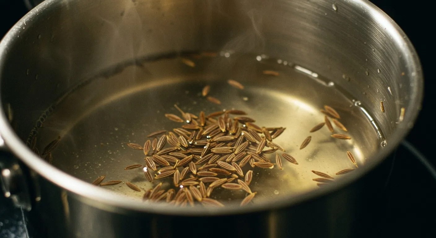 Warm Jeera Digestive Water preparation
