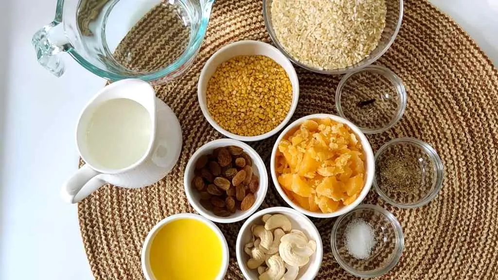 Ingredients for Sweet Pongal Recipe