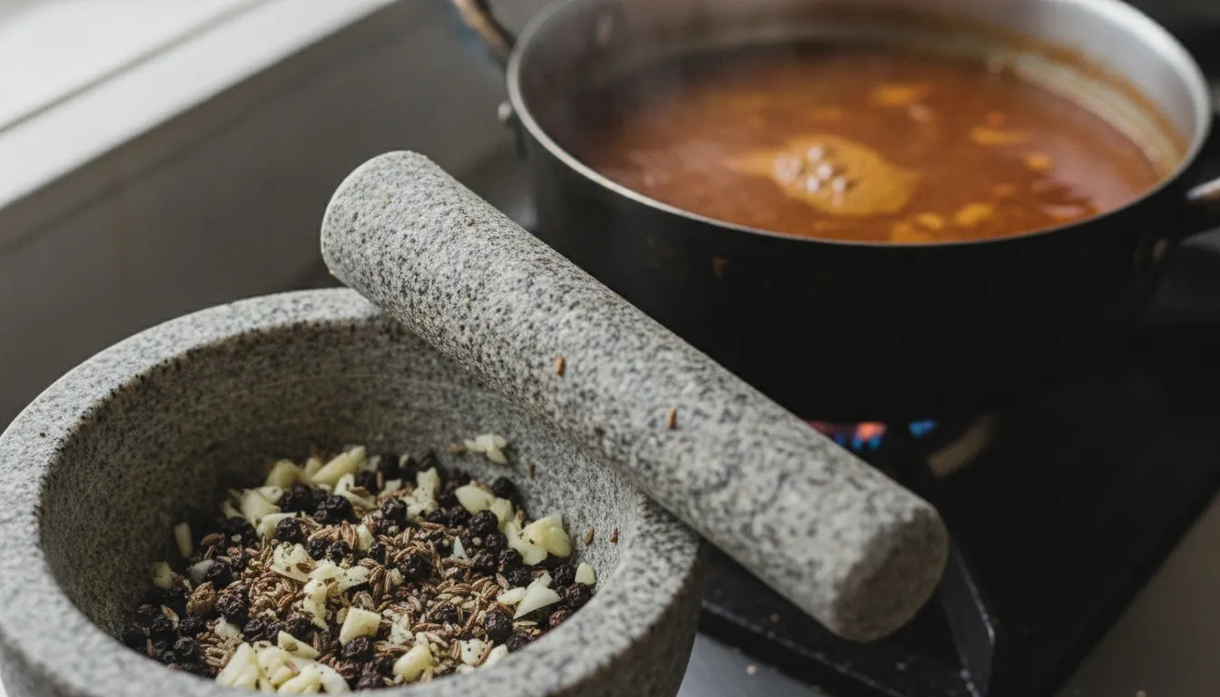 Milagu Rasam for a Head Cold preparation