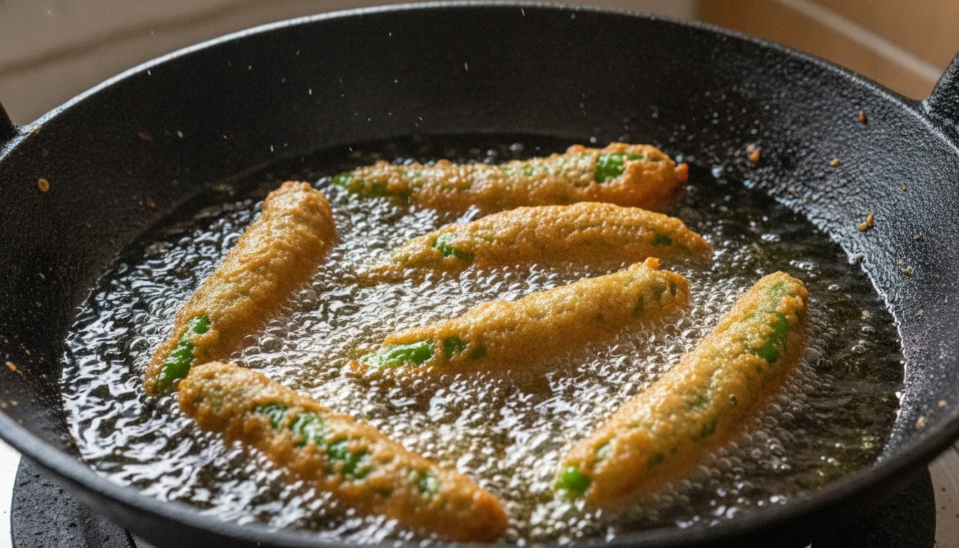 Mirchi Bajji cooking step