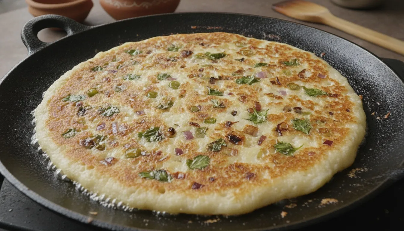 Onion Uttapam cooking step