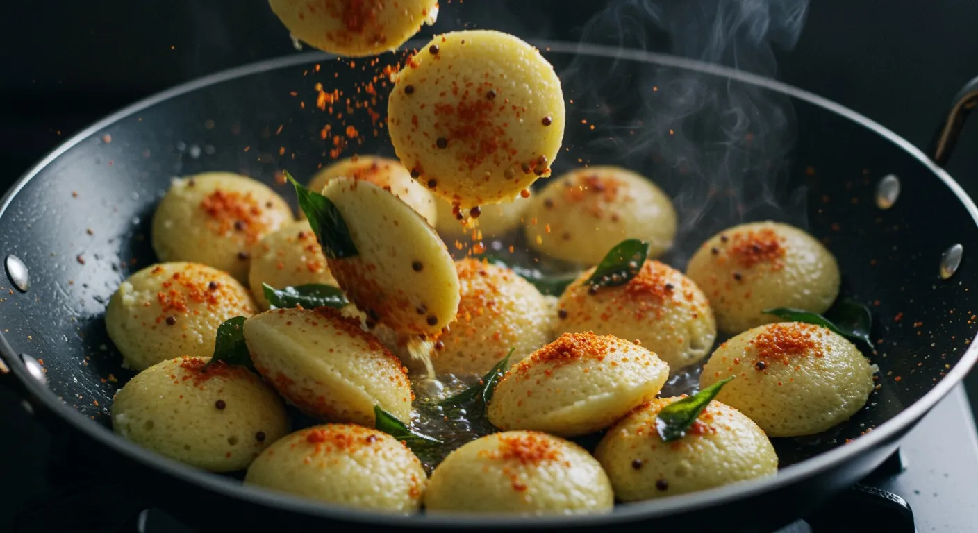 Podi Idli cooking step