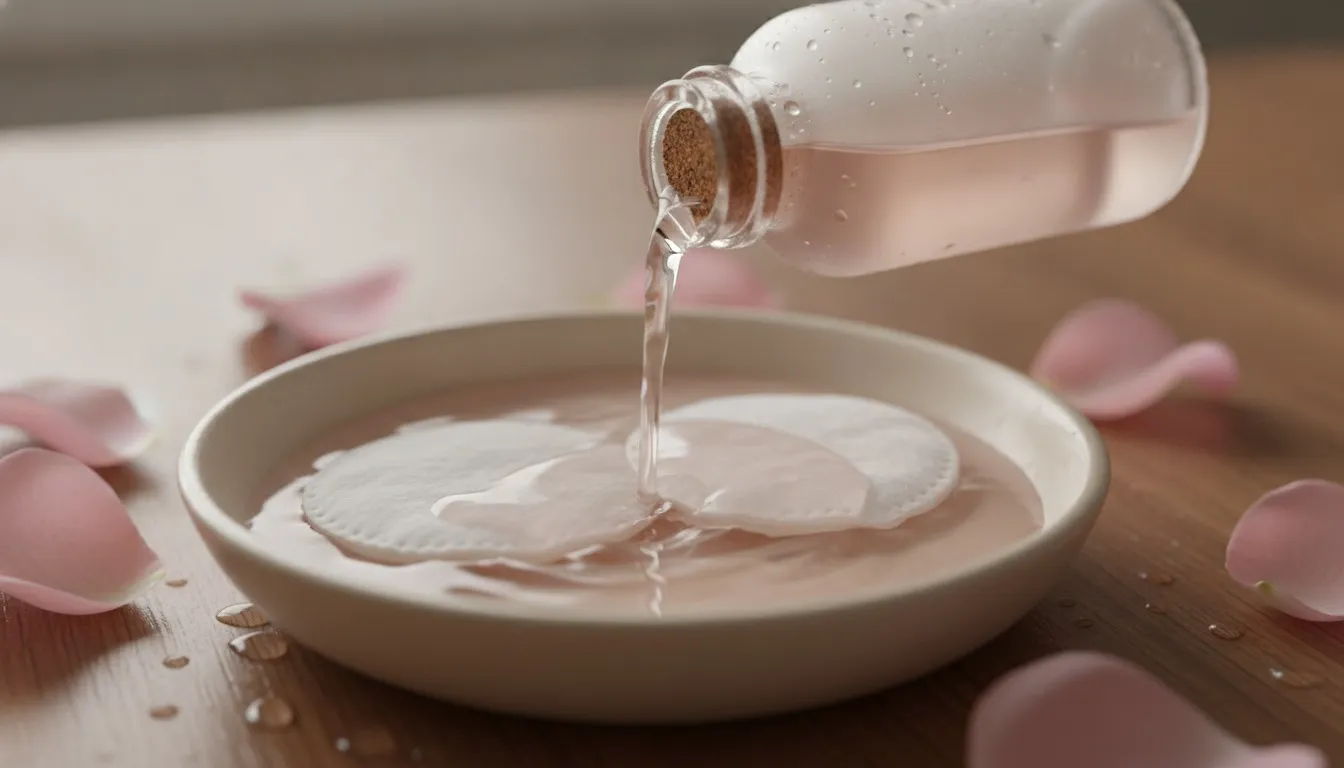Chilled Rose Water Eye Compress preparation