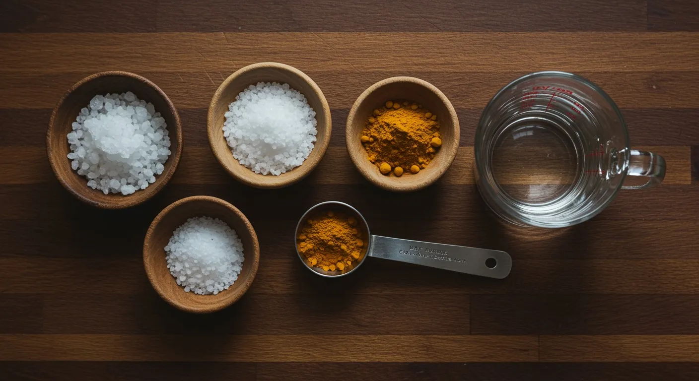 Warm Salt and Turmeric Throat Gargle