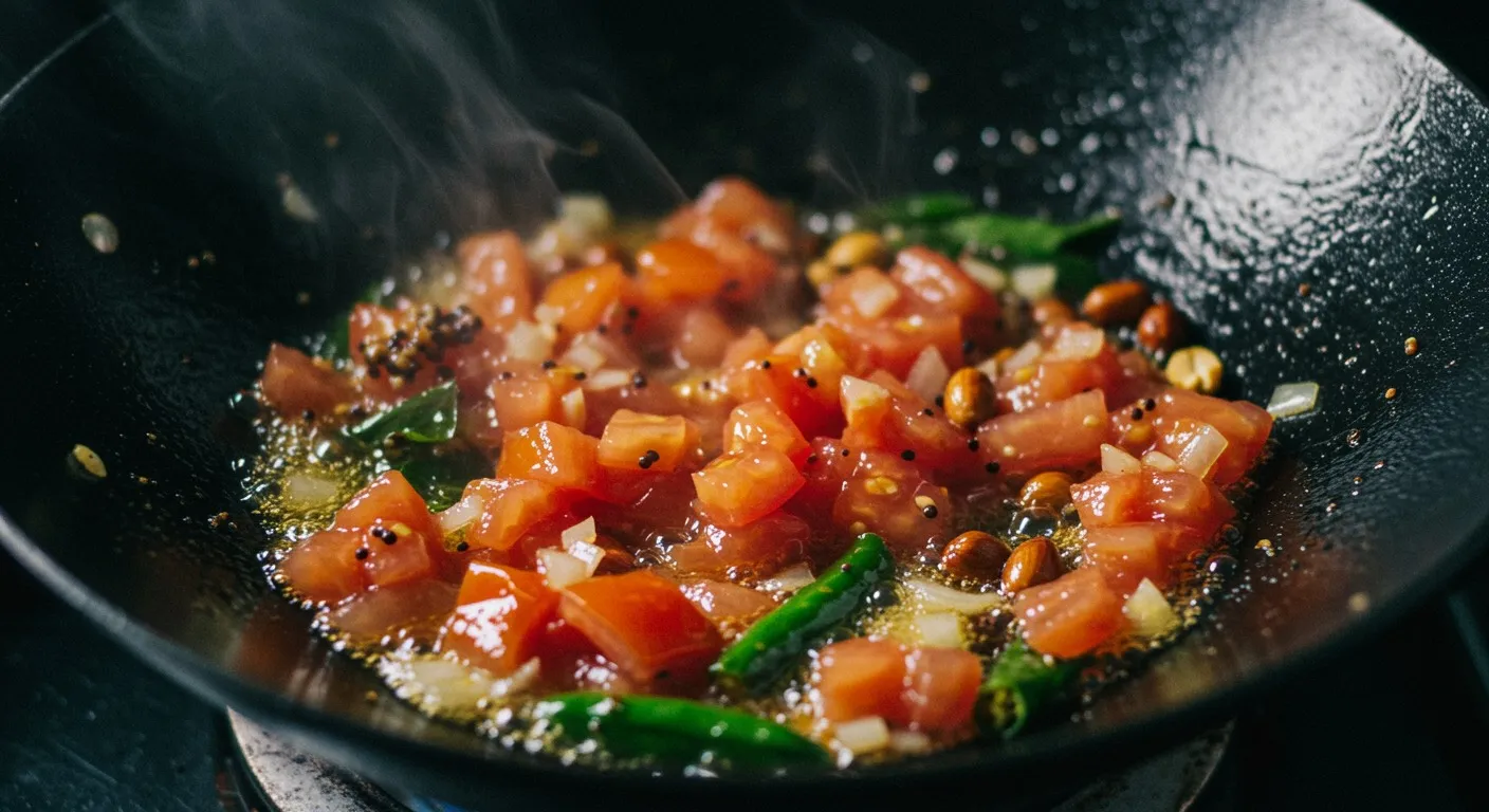 Karnataka Tomato Chitranna cooking step