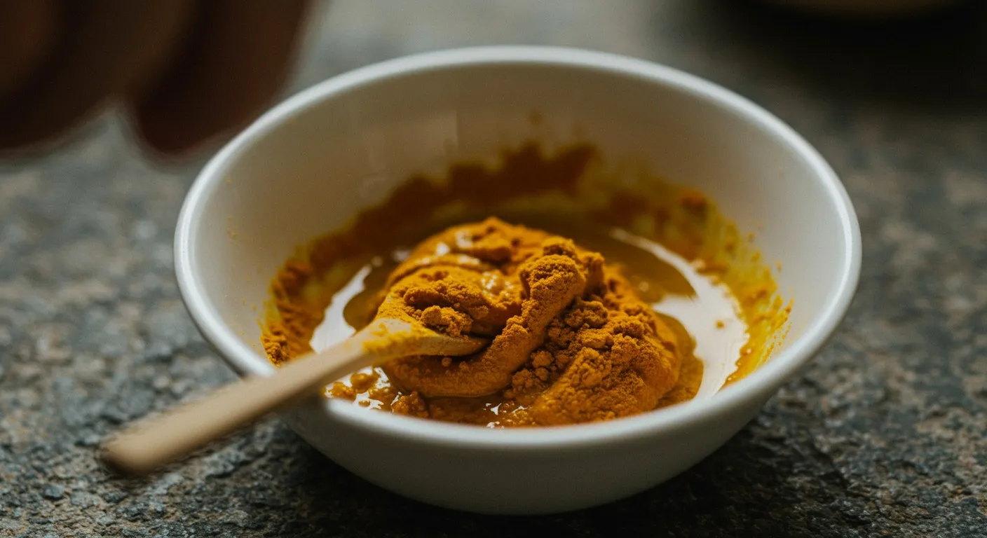 Turmeric Skin Paste (Haldi Lep) preparation