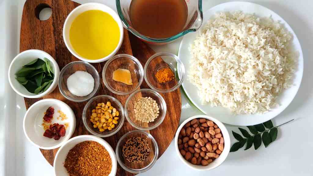 Ingredients for puli sadam recipe