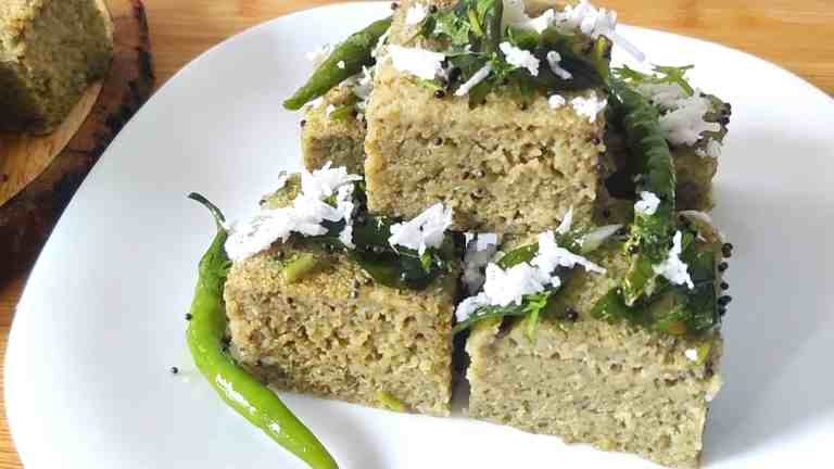 Super Healthy Green Moong Dal Dhokla Recipe